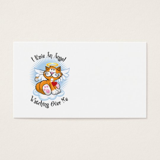 Angel Watching Over Me Orange Cat Business Card