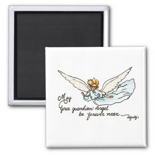Angel Watercolor Gracefully Near and Watching You Magnet