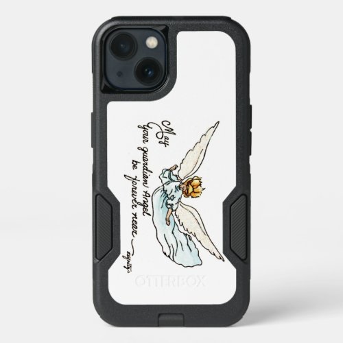 Angel Watercolor Gracefully Near and Watching You  iPhone 13 Case