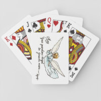 Angel Watercolor Gracefully Near and Watching You Playing Cards