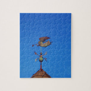 Angel Weather Vane Bright Blue Sky Jigsaw Puzzle