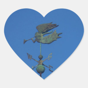 Angel Weather Vane Heart Sticker