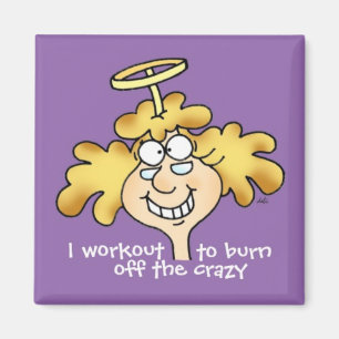 Angel Weight Loss, Diet and Fitness Funny Purple Magnet