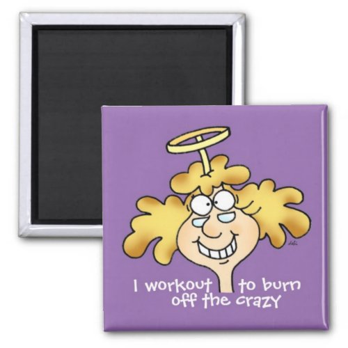 Angel Weight Loss Diet and Fitness Funny Purple Magnet