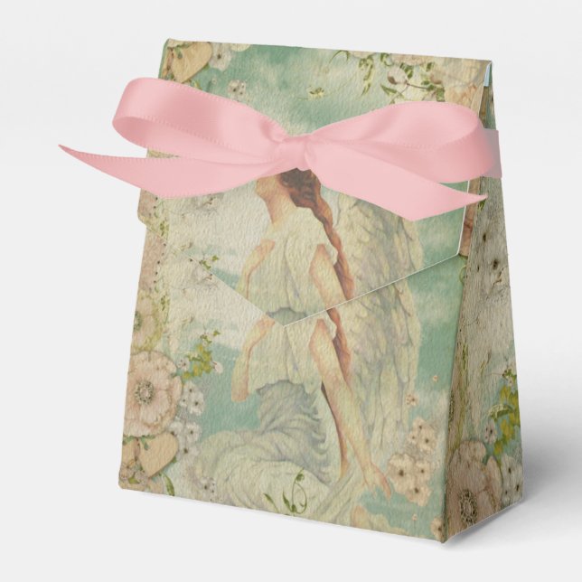 Angel White Flowers Blue Sky  Favor Boxes (Front Side)