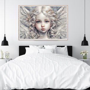 Angel White Modern Art Poster
