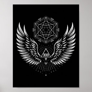 Angel Wing 333 Sacred Geometry Healing Esoteric Sp Poster