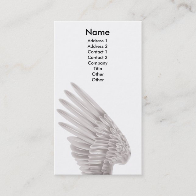 Angel wing business card (Front)