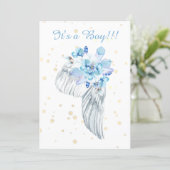 *~* Angel Wing Crystals Feather Shower Invitation (Standing Front)