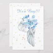 *~* Angel Wing Crystals Feather Shower Invitation (Front/Back)