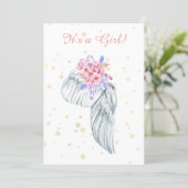 *~* Angel Wing Crystals Feathers Shower Invitation (Standing Front)