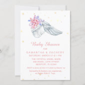 *~* Angel Wing Crystals Feathers Shower Invitation (Back)