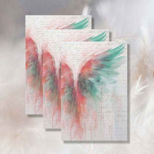 Angel Wing Ethereal Abstract Impressionism Pink Tissue Paper
