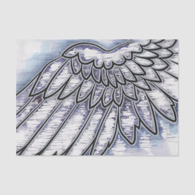 Angel Wing Silver Tissue Paper (Front)