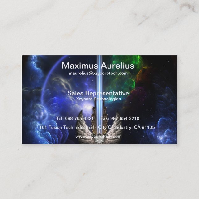 Angel Wing Sword Of Arkledious Space Business Card (Front)