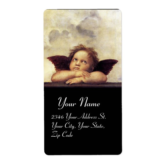 ANGEL / Winged Cherub,black,brown,white Label (Front)