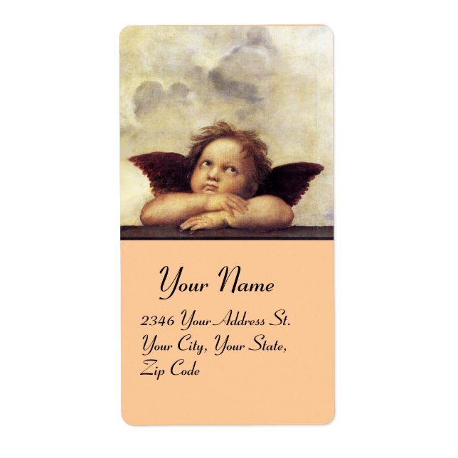 ANGEL / Winged Cherub,,brown,white Label (Front)