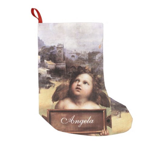 ANGEL  Winged Cherub by Raffaello Sanzio Small Christmas Stocking