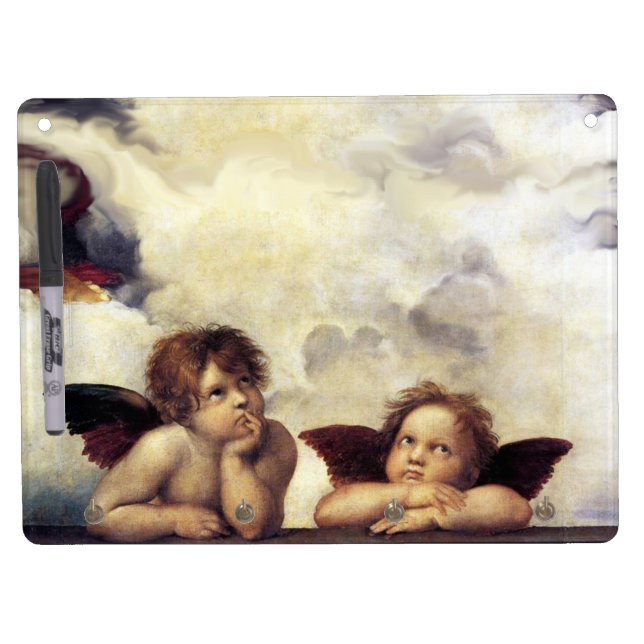 ANGEL / Winged Cherub Dry Erase Board With Keychain Holder (Front)