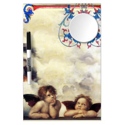 ANGEL / Winged Cherub Dry Erase Board With Mirror