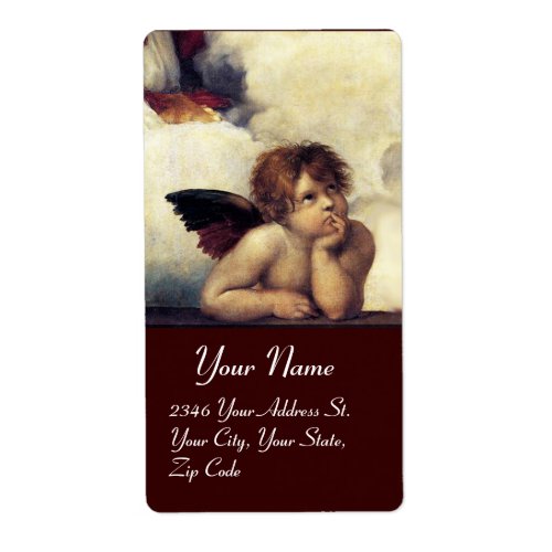 ANGEL  Winged Cherub Label