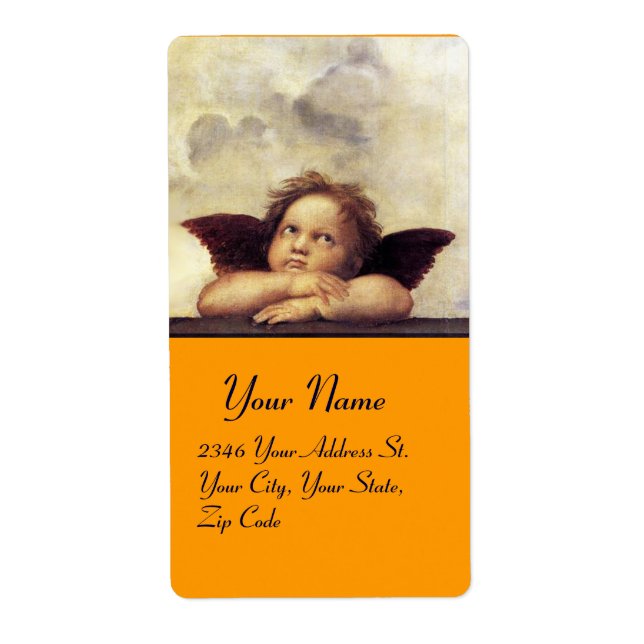 ANGEL / Winged Cherub,orange,white Label (Front)