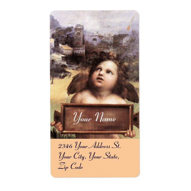 ANGEL / Winged Cherub,pink,white Label (Front)