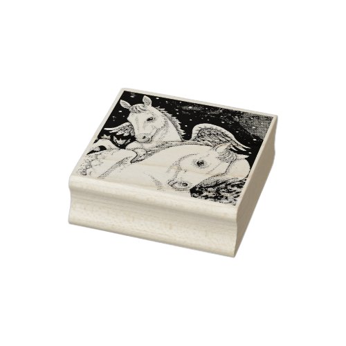 ANGEL WINGED COLTS EASTER RUBBER STAMP