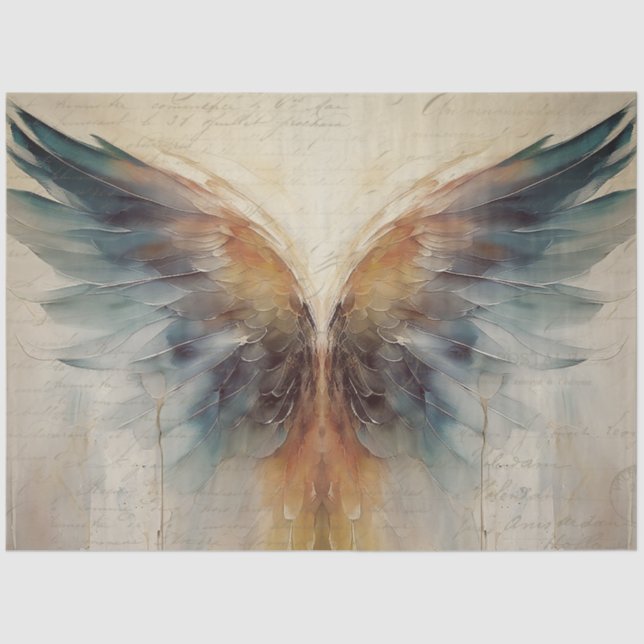 Angel Wings 2 Ethereal Abstract Impressionism Tissue Paper (Front)