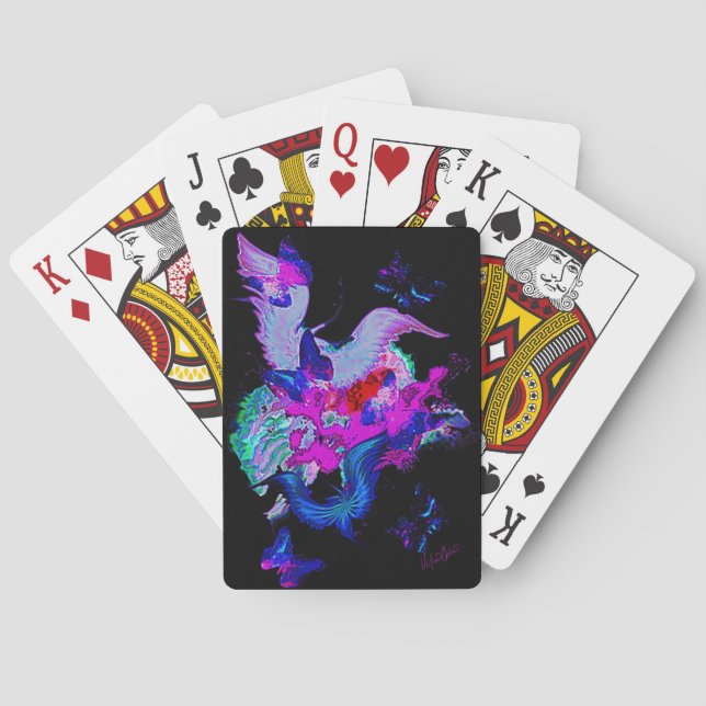 angel wings and butterflies  poker cards (Back)
