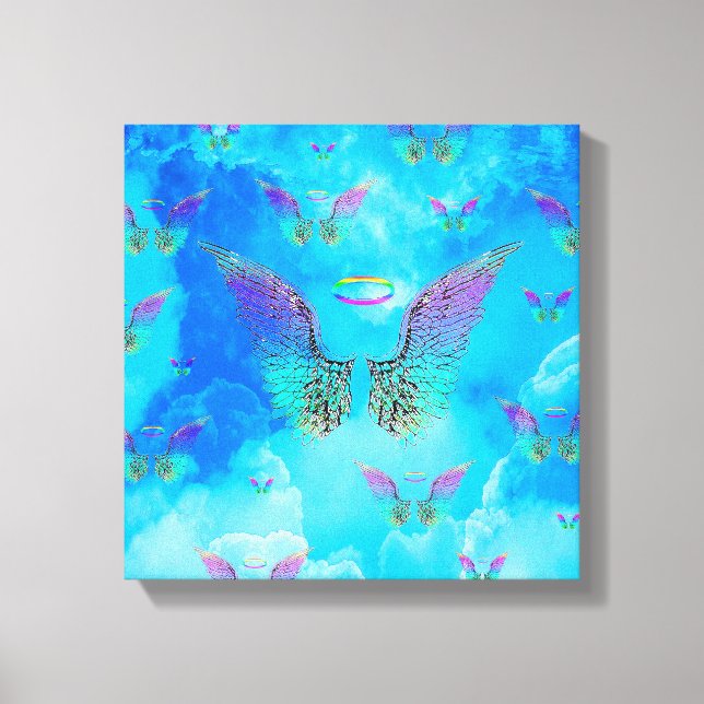 Angel Wings and Clouds Canvas Print (Front)