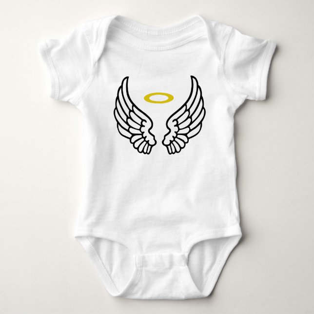 Angel Wings and Halo Baby Bodysuit (Front)