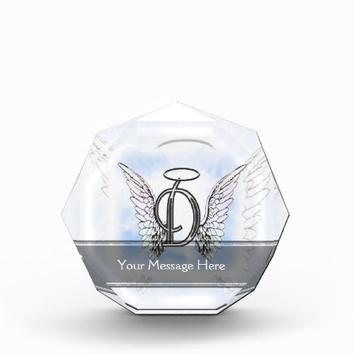 Angel Wings and Halo Monogram Letter D Award