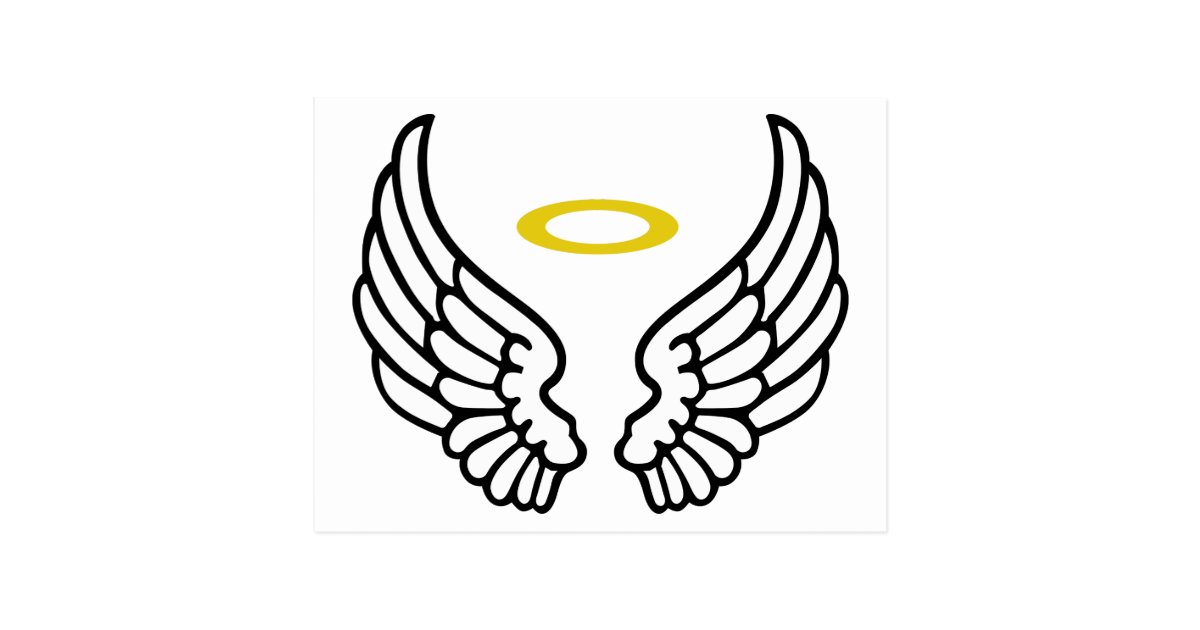 Angel Wings and Halo Postcard