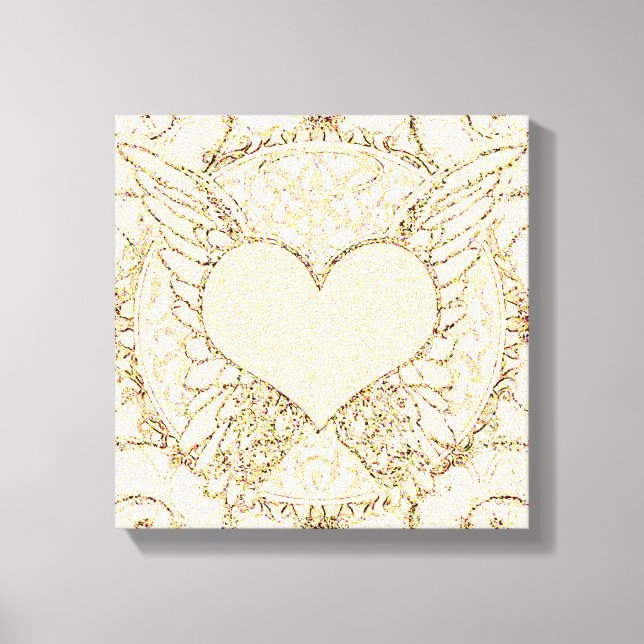 Angel Wings and Heart Canvas Print (Front)