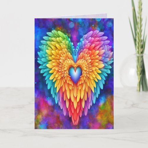 Angel Wings and Heart GreetingNote Card