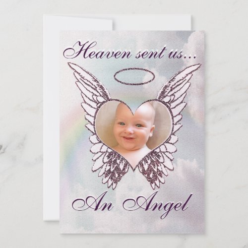 Angel Wings and Heart Invitation