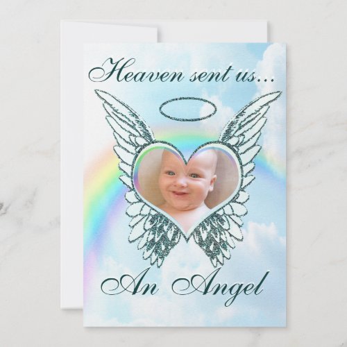 Angel Wings and Heart Invitation
