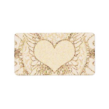 Angel Wings And Heart Label by HeartsonEverything at Zazzle