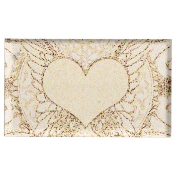 Angel Wings And Heart Table Card Holder by HeartsonEverything at Zazzle