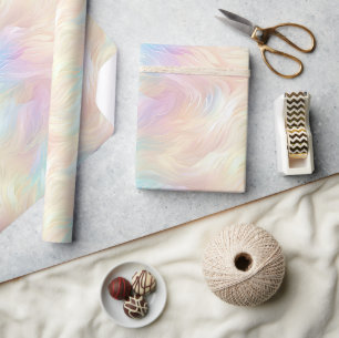 Angel Wings Aqua Blue Pink Wrapping Paper