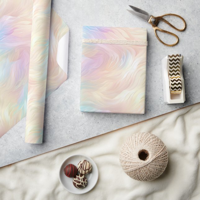 Angel Wings Aqua Blue Pink  Wrapping Paper (Crafts)