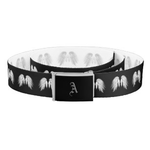 ANGEL WINGS B/W Custom Monogram Belt