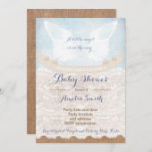 Angel wings Baby Shower Invitations for Boy (Front/Back)