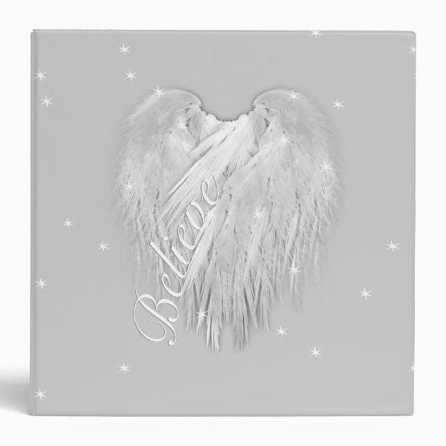 ANGEL WINGS 'Believe' Magic Heart 3 Ring Binder (Front)