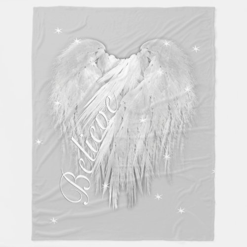ANGEL WINGS Believe Magic Heart Fleece Blanket