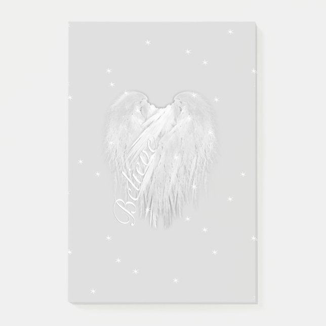 ANGEL WINGS 'Believe' Magic Heart Post-it Notes (Front)