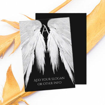 Angel Wings Black Business Card by prettystrangeu at Zazzle
