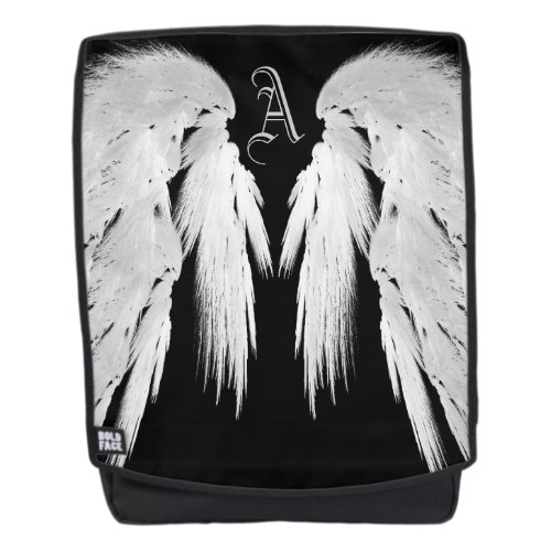 ANGEL WINGS Black Custom Monogram Backpack