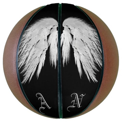 ANGEL WINGS Black Custom Monogram Basketball